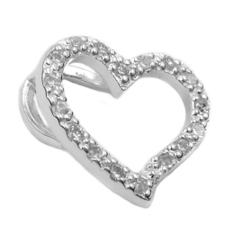 Pendant, Zirconia Heart, Silver 925