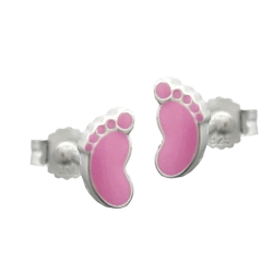 Studs foot pink pastell silver 925 