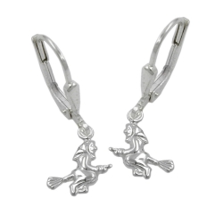 EARRINGS, LEVERBACK, WITCH, SILVER 925