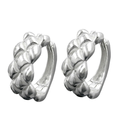 Hoop earrings matt/polished silver 925 
