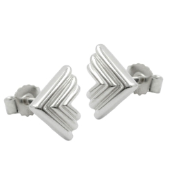 Stud Earrings, Triangle, Silver 925