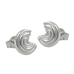Stud Earrings, Round, Silver 925