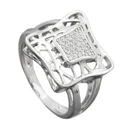 ring, with zirconias, silver 925