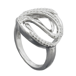 ring, white zirconias, silver 925 