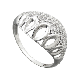RING, WITH MANY ZIRCONIAS, SILVER 925 