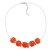 necklace, red/matte finished beads - 02838