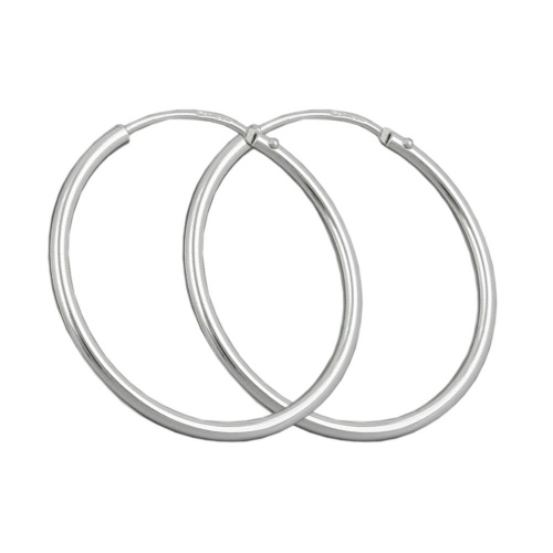 hoop earrings, 25mm, silver 925
