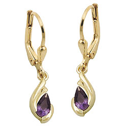 Leverback earrings with stone GOLD