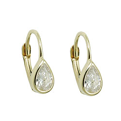 Leverback earrings with stone GOLD