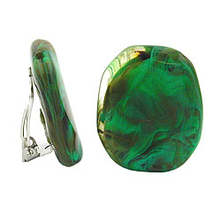 Clip-on earrings green/olive
