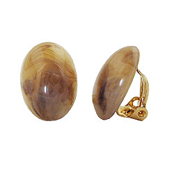 Clip-on earrings beige/brown