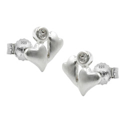 Studs hearts Silver 925