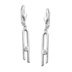 Leverback earrings zirconia Silver 925