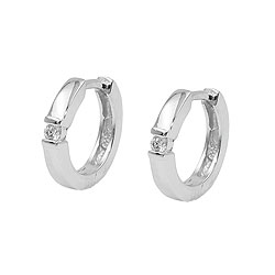 Hoop earrings with stone Silver 925